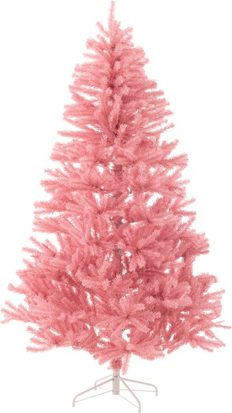 J-Line kerstboom - kunststof - roze - Alles in roze